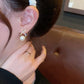 Elegant Golden Cross Pearl Zircon Earing's